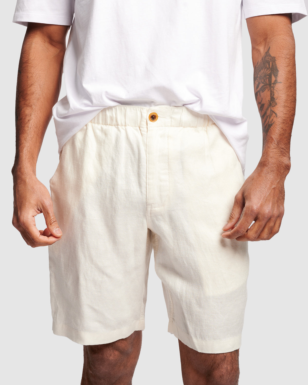 Linen Blend Short Coconut Front Image