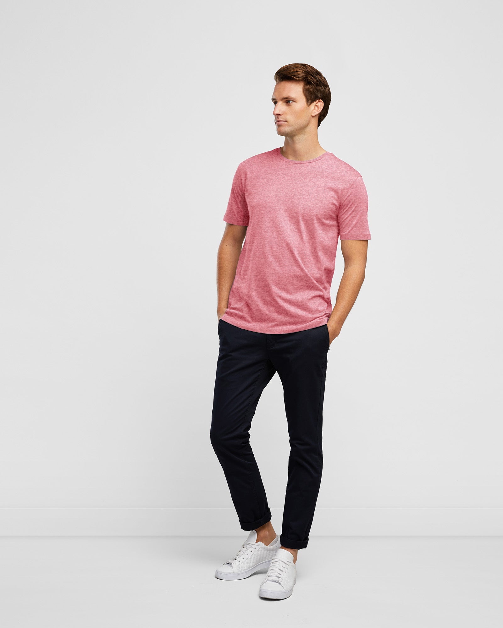 Wayver Essential Crew T-Shirt in Coral