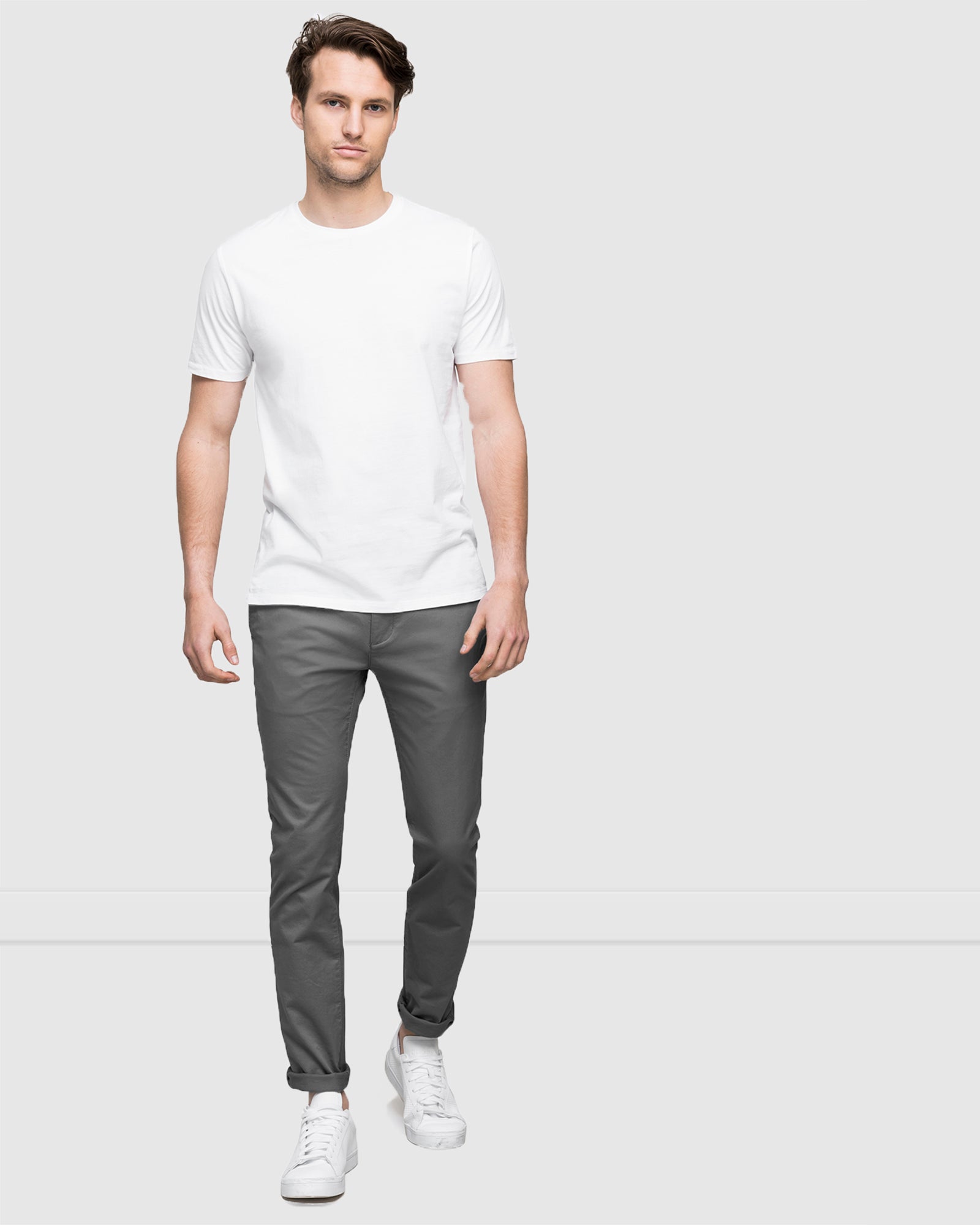 Wayver Men's Slim Fit Chino Pants in Grey Best Seller on The Iconic