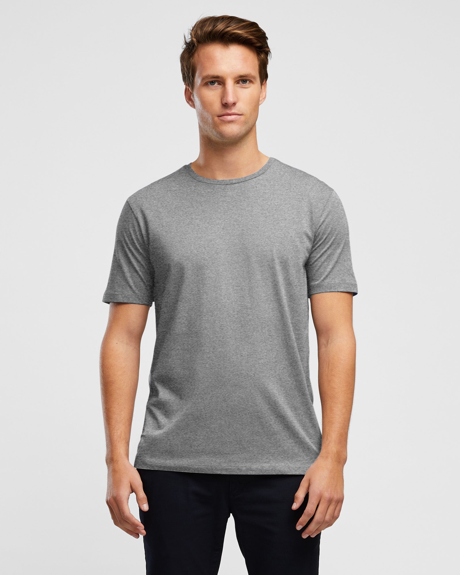 Wayver Mens Grey Marl Crew Tee