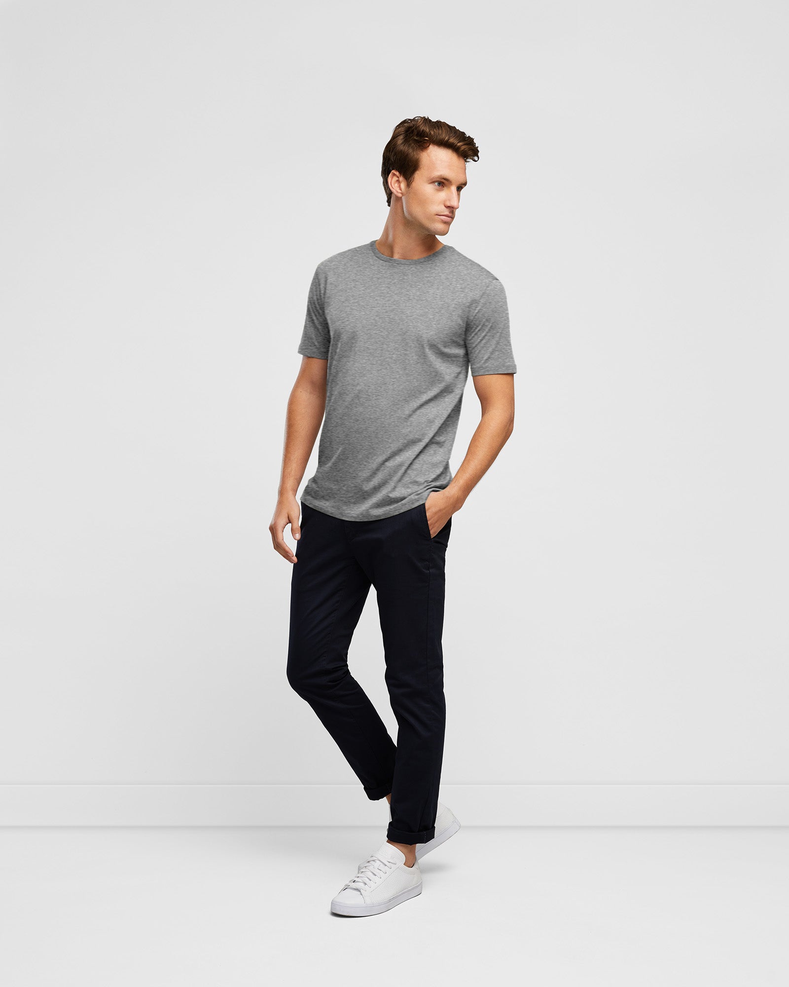 Wayver Grey Marl Crew Tee